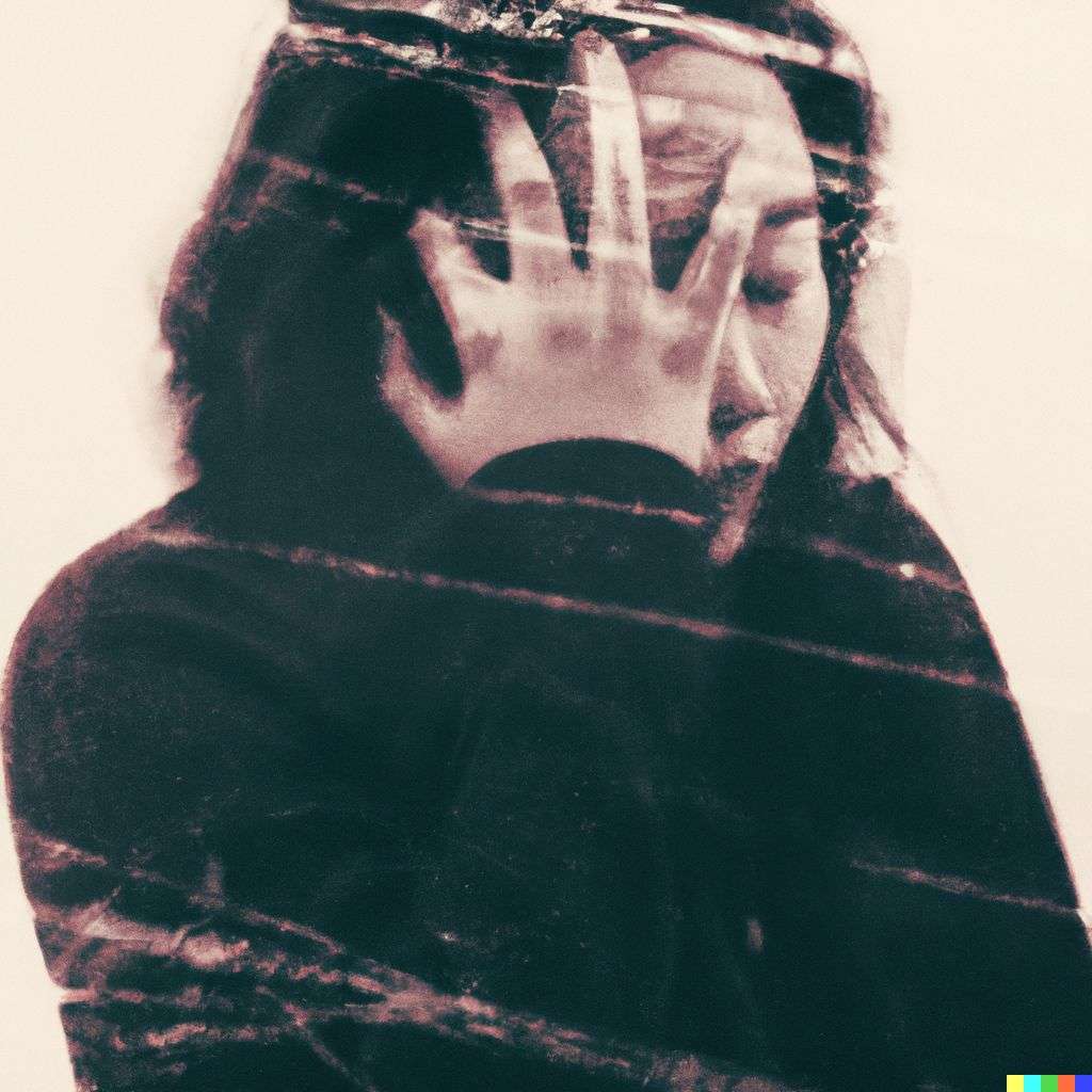a representation of anxiety, photograph, double exposure